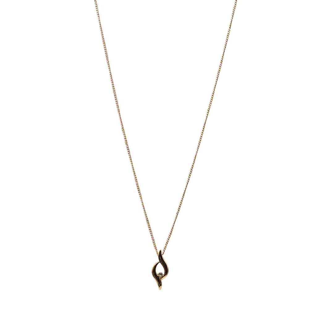 Vintage Gold Tone Necklace With Diamond Accent Pendant By Accents by Hallmark